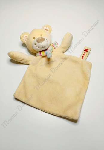 Doudou plat ours - ours, beige/jaune