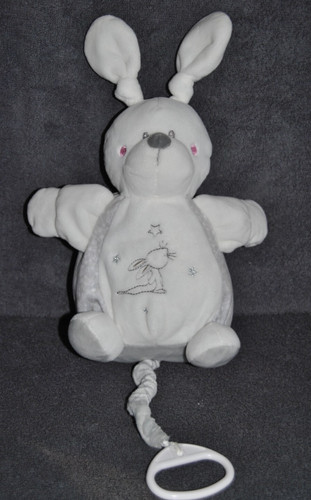Doudou lapin musical blanc - 🍀doudou,