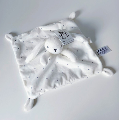 Doudou plat carré lapin - plat,
