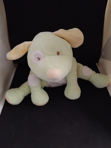 Doudou peluche chien vert - peluche,