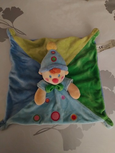 Doudou plat clown vert - doudou,
