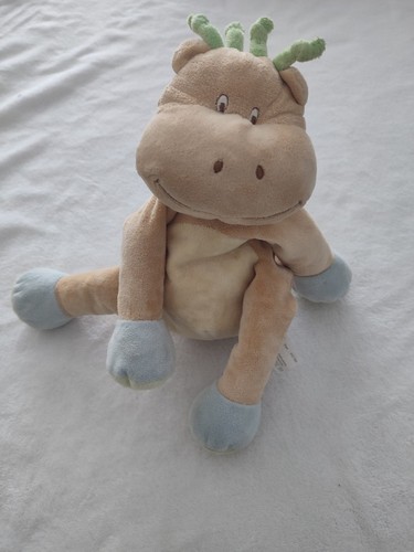 Doudou girafe beige bleu - , vert