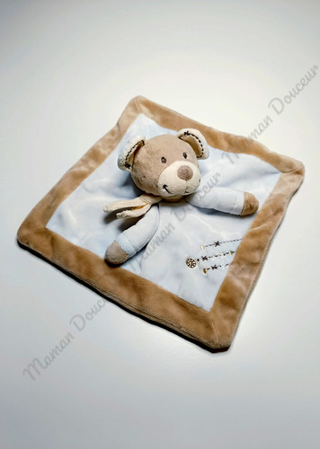 Doudou plat carré ours - plat,