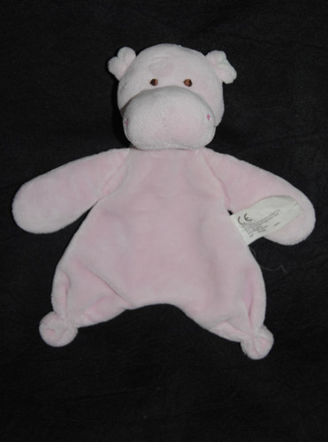 Doudou plat hippopotame rose - doudou,