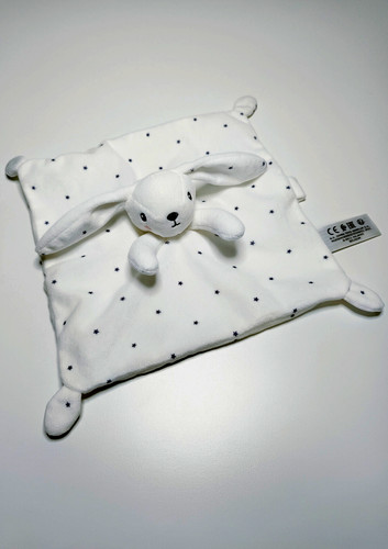 Doudou plat carré lapin - carré,